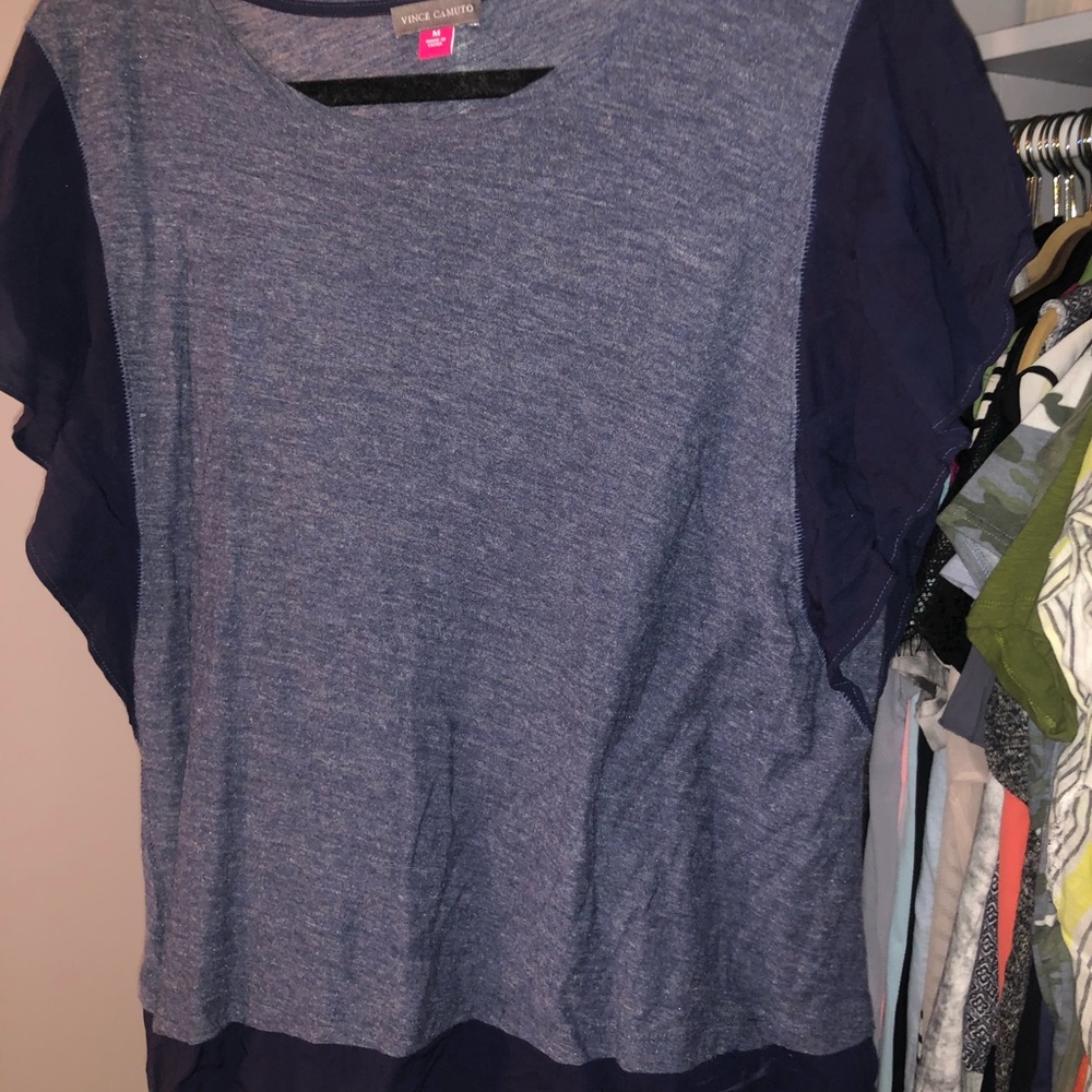 ☆blue sleeve-detailed shirt☆